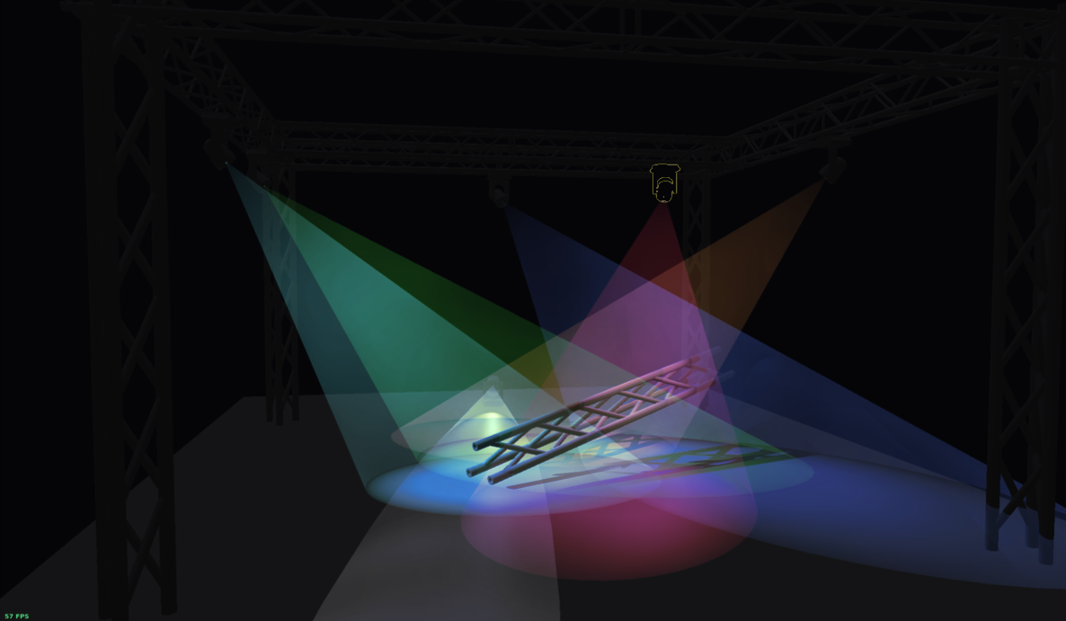 Screenshot of someone preparing for a light show using the integrated visualizer.