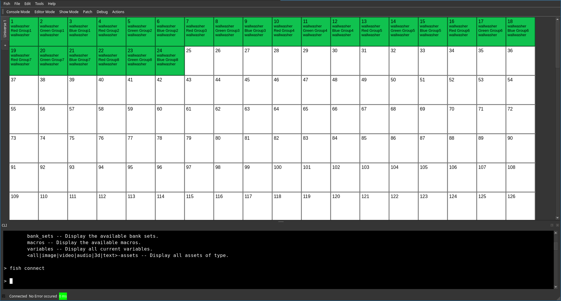 GUI terminal Screenshot showing the display of the embedded terminal.