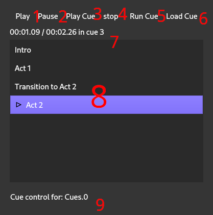 Cue Control Show UI widget