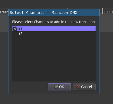 Channel Selection Dialog Dialog to select desired channels